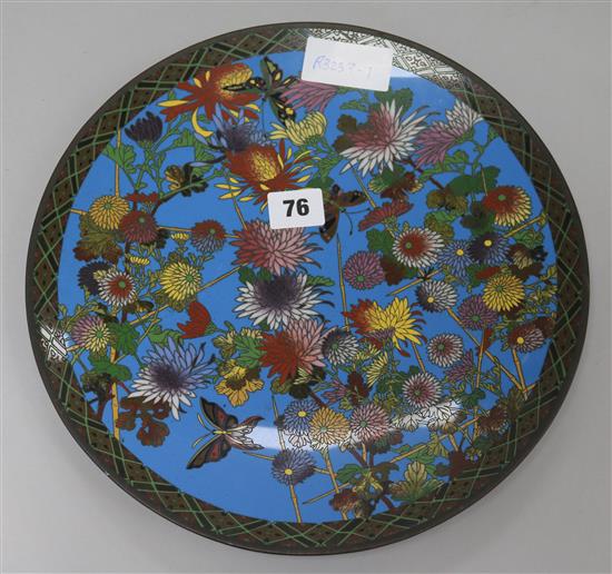 A Japanese cloisonne dish